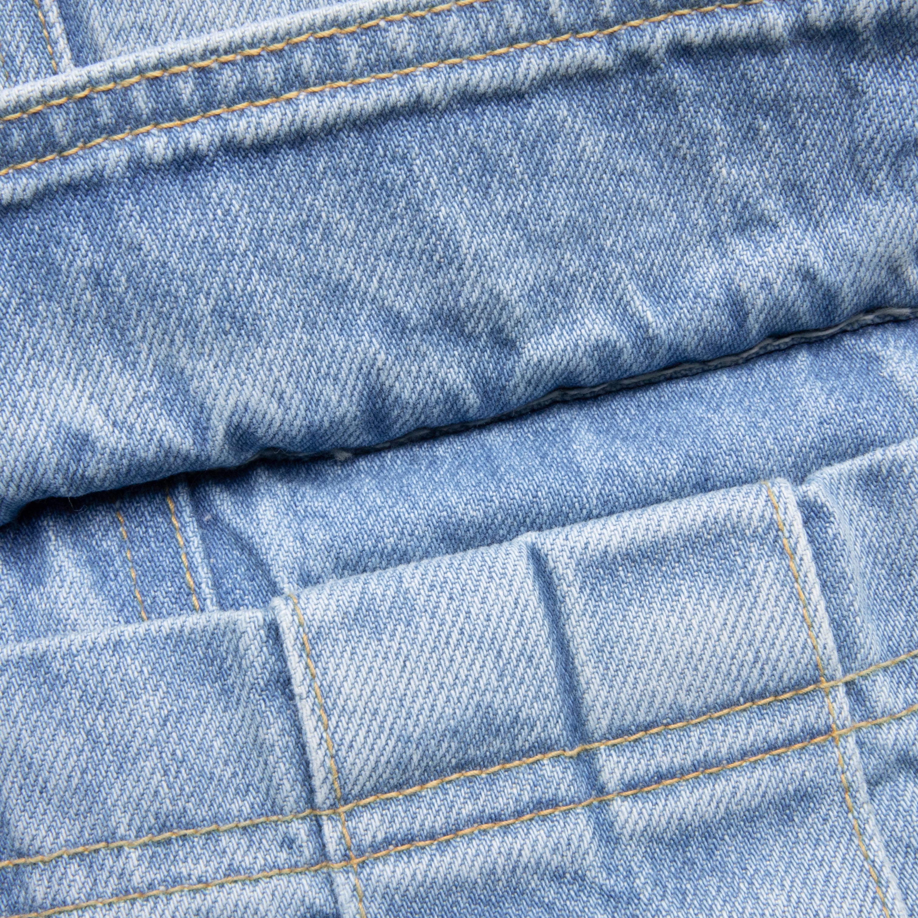 Denim Logo Cargo Shorts - Light Wash - Image 4