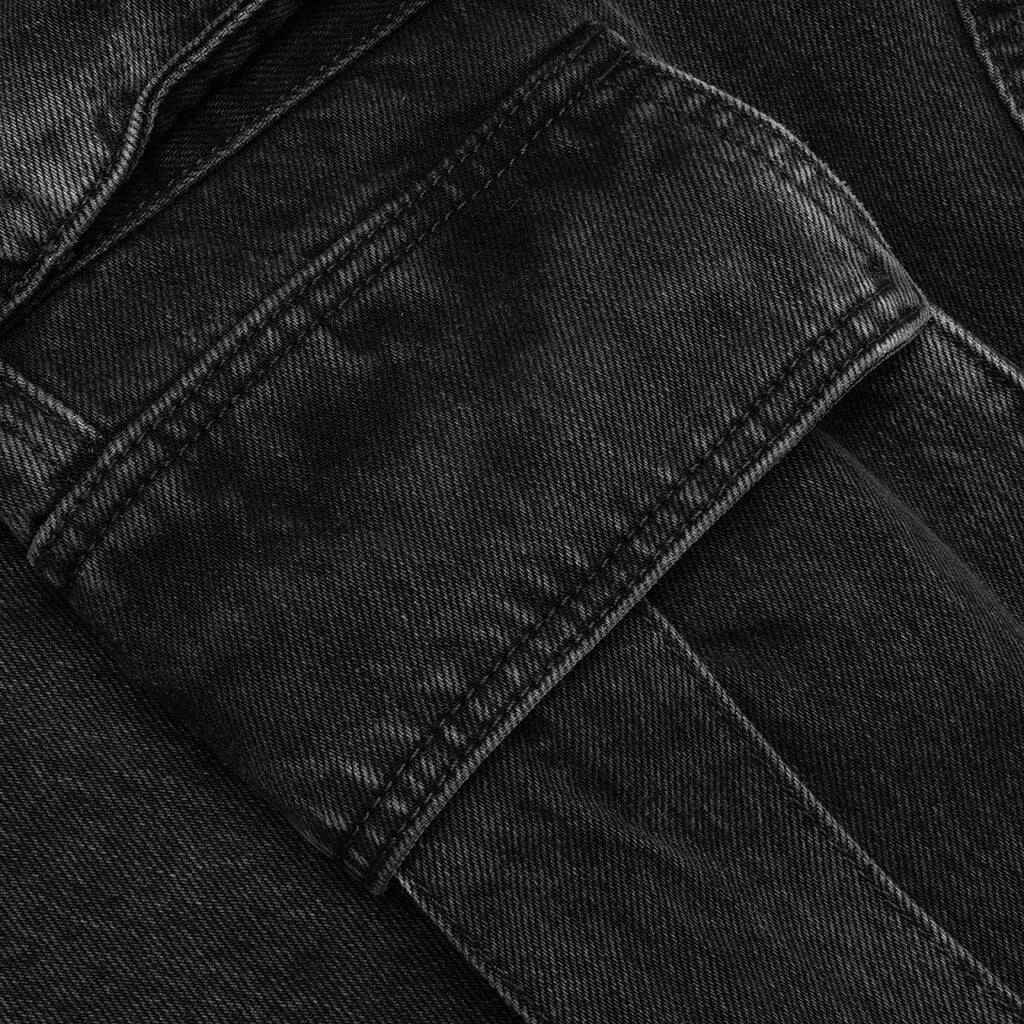 Denim Logo Cargos - Charcoal Wash - Image 3