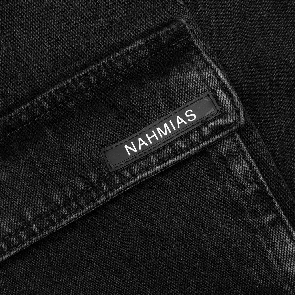 Denim Logo Cargos - Charcoal Wash - Image 5