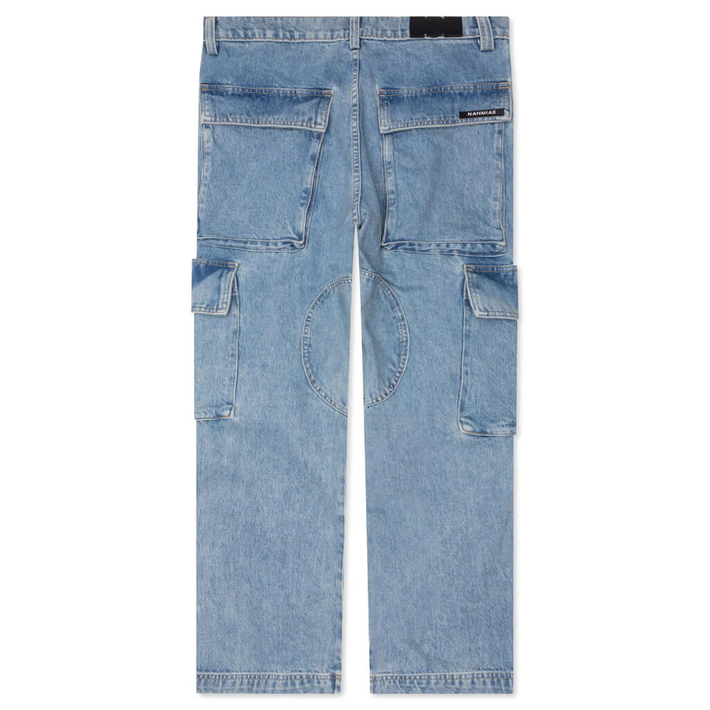 Denim Logo Cargos - Light Wash - Image 2