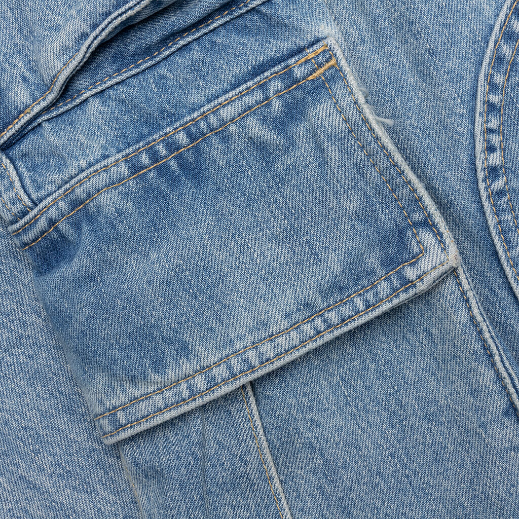 Denim Logo Cargos - Light Wash - Image 3