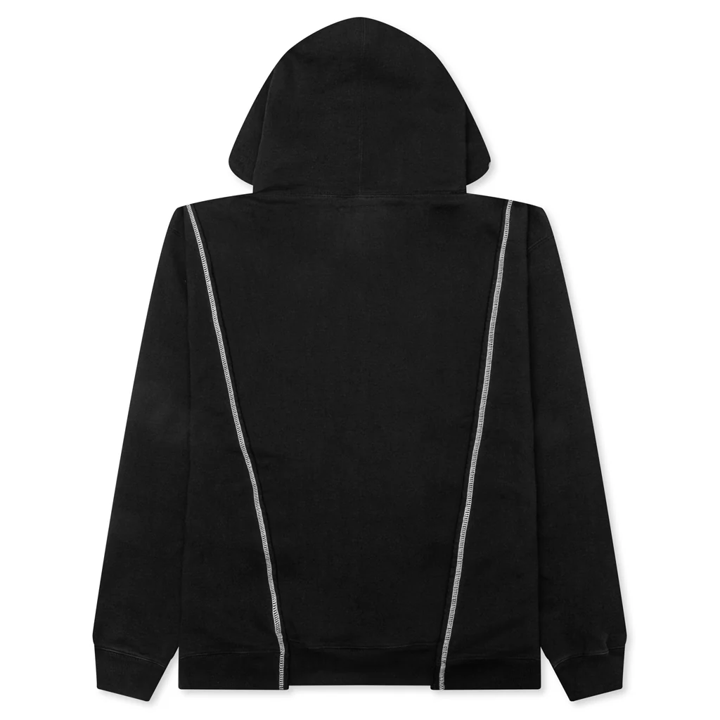Designer Split Hoodie - Washed Black - Image 2