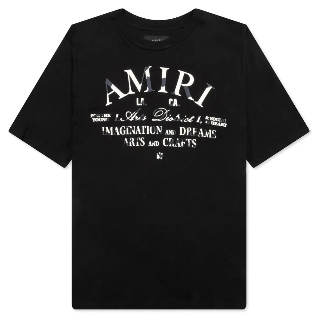 Distressed Arts District Tee - Black