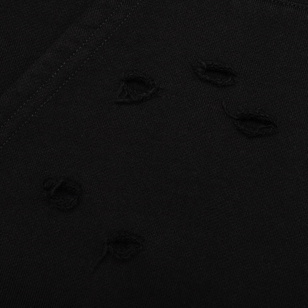 Distressed Hoodie Small Logo - Black - Image 6