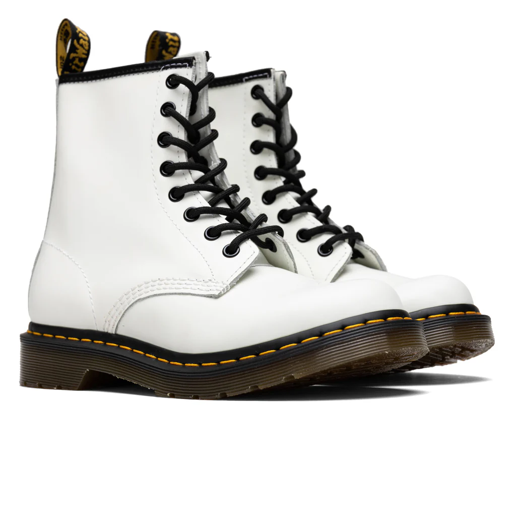Women's 1460 Smooth Leather Boots - White - Image 2