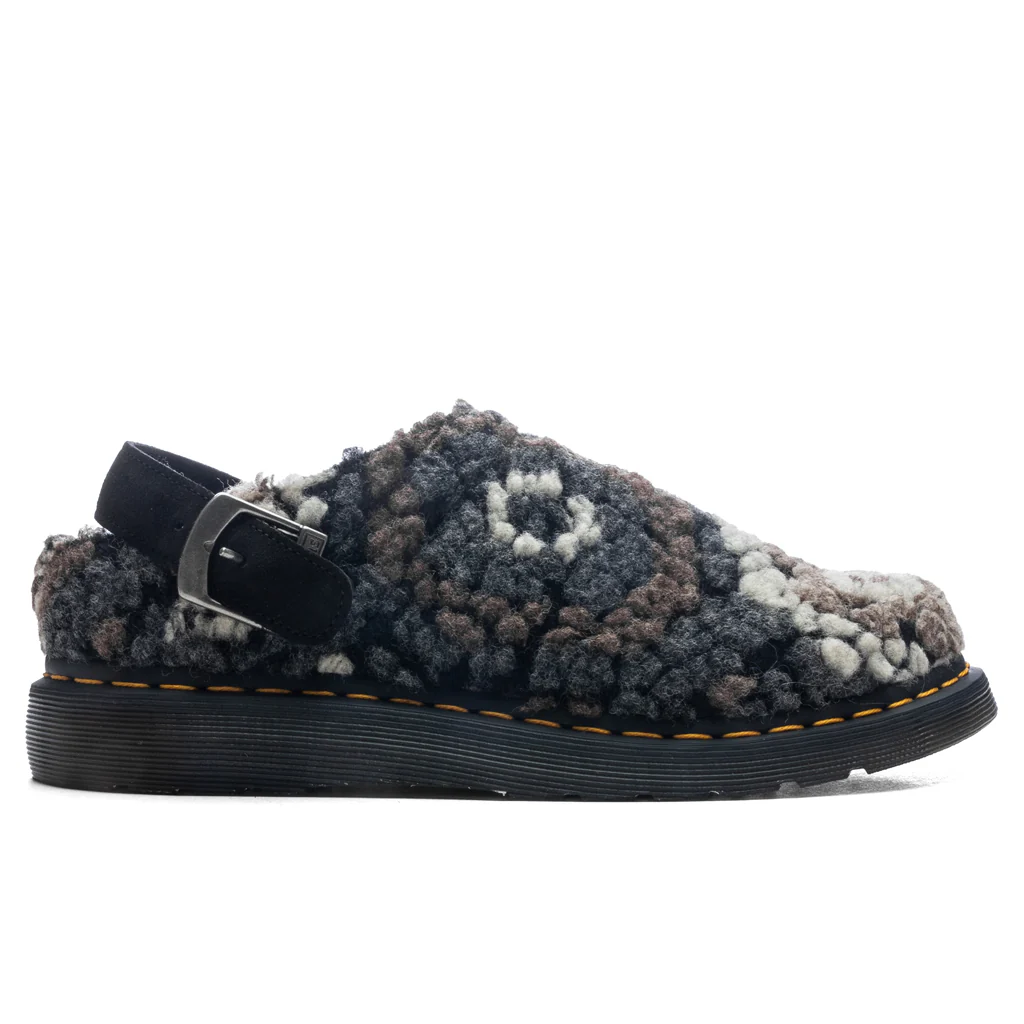 Isham Crochet Wool Suede Mules - Black