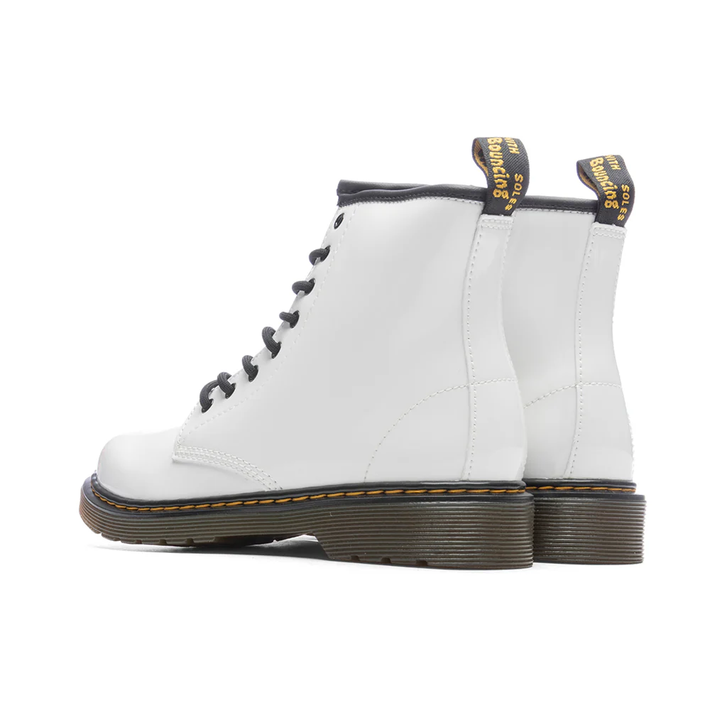 Junior 1460 Patent Leather Boots - White Patent Lamper - Image 3