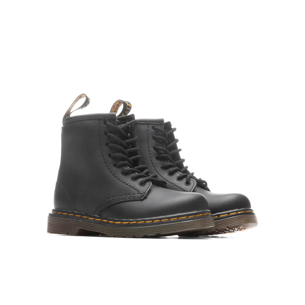 Toddler 1460 Softy T Leather Lace Up Boots - Black - Image 2