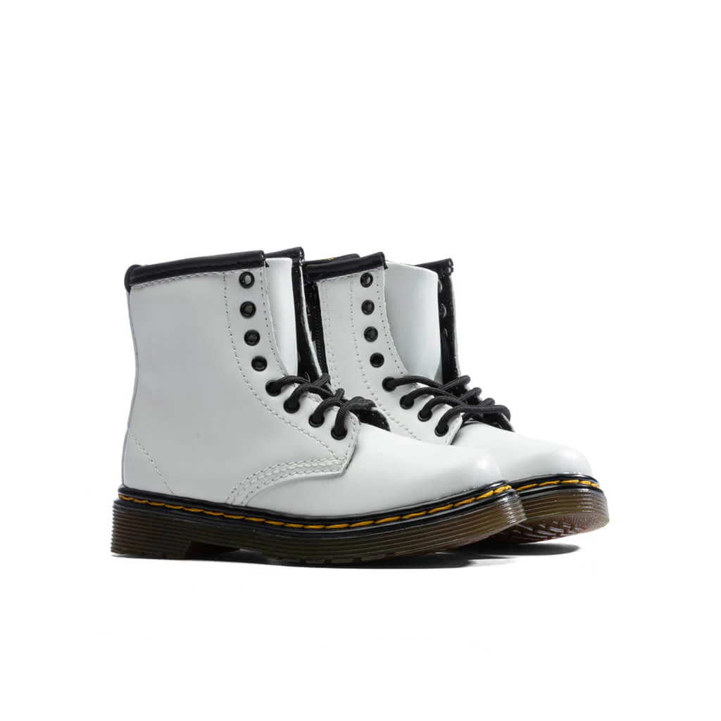 Toddler 1460 Leather Lace Up Boots - White - Image 2