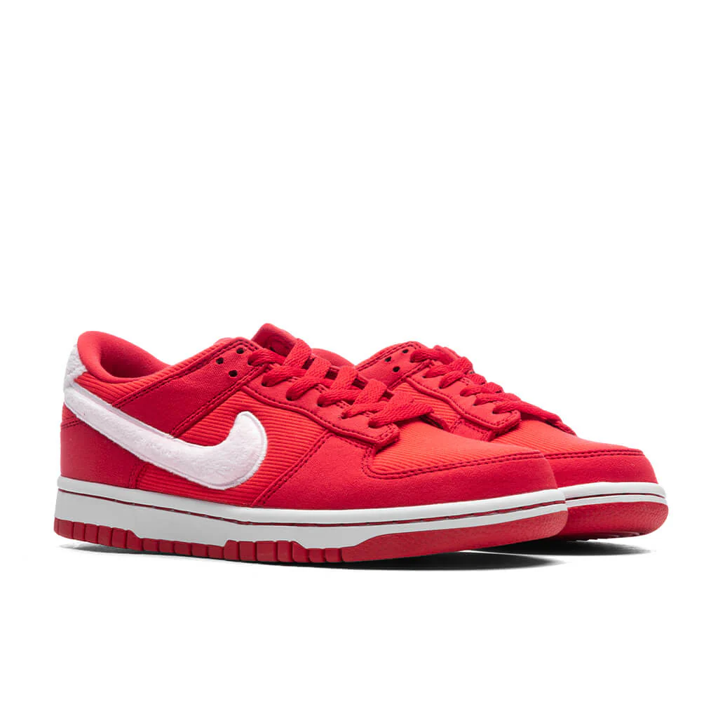 Dunk Low (GS) 'Valentines Day' - Fire Red/Pink Foam/Light Crimson/White - Image 2