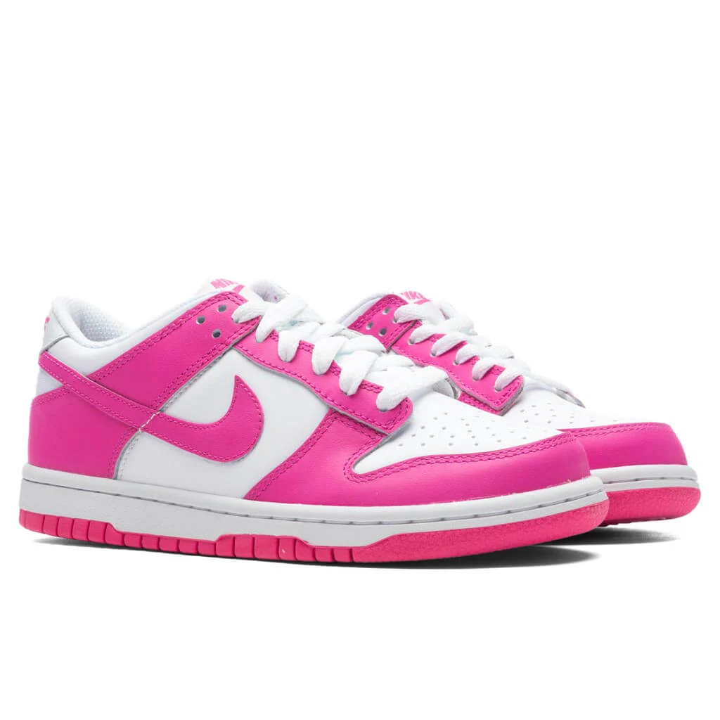 Dunk Low (GS) - White/Laser Fuchisa - Image 2