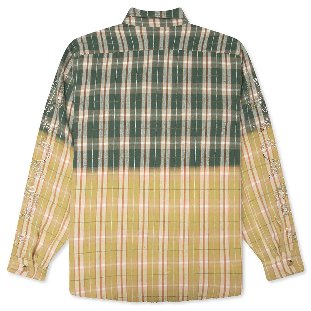 Crystal Flannel Shirt - Green/Yellow - Image 2