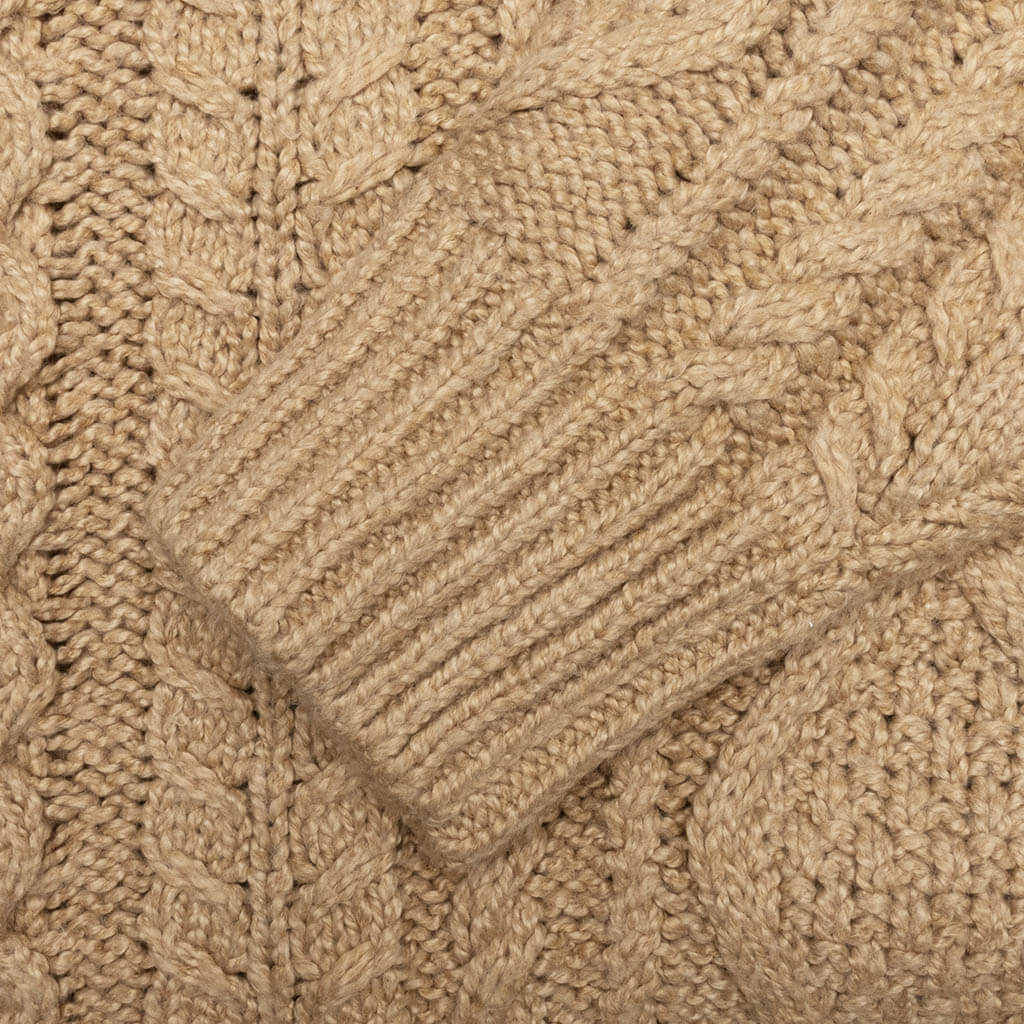 Cable Knit Hoodie - Gold Heather - Image 3