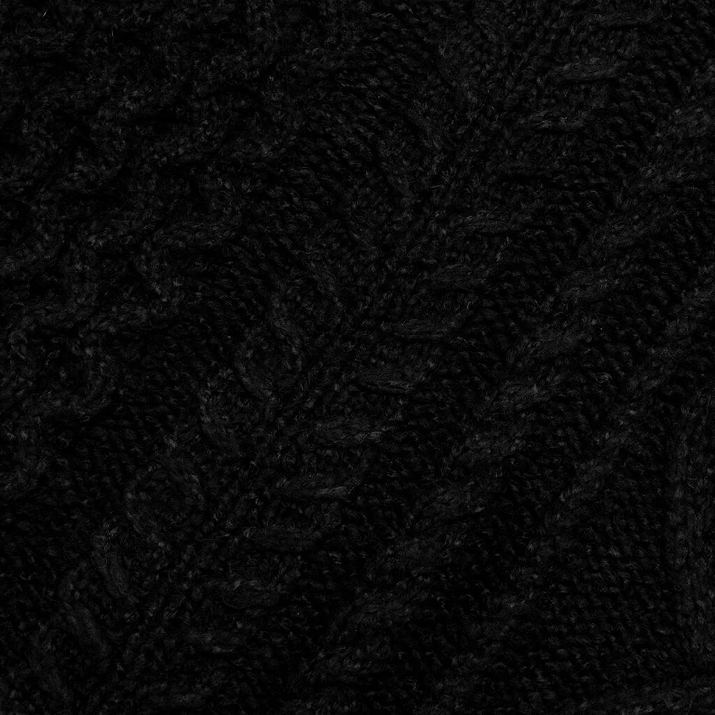 Cable Knit Hoodie - Jet Black - Image 5