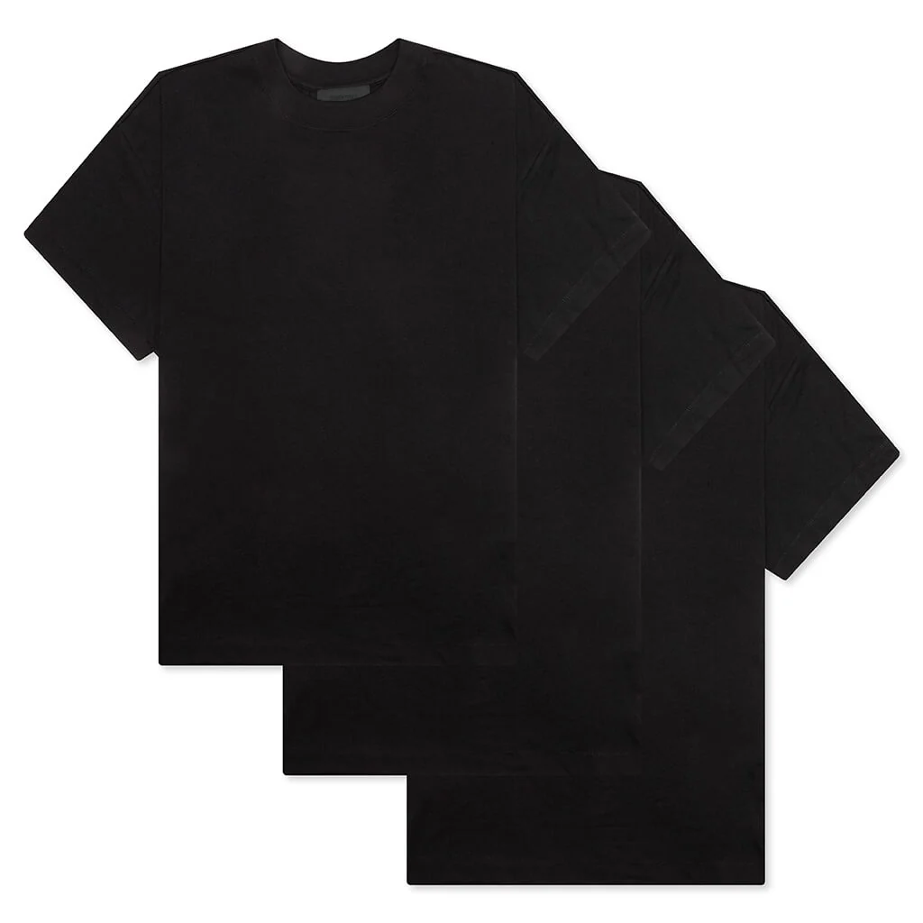 3-Pack Essential Tee - Black