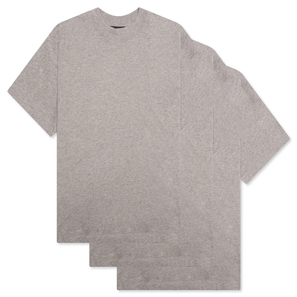 3 Pack Essential Tee - Heather Gray