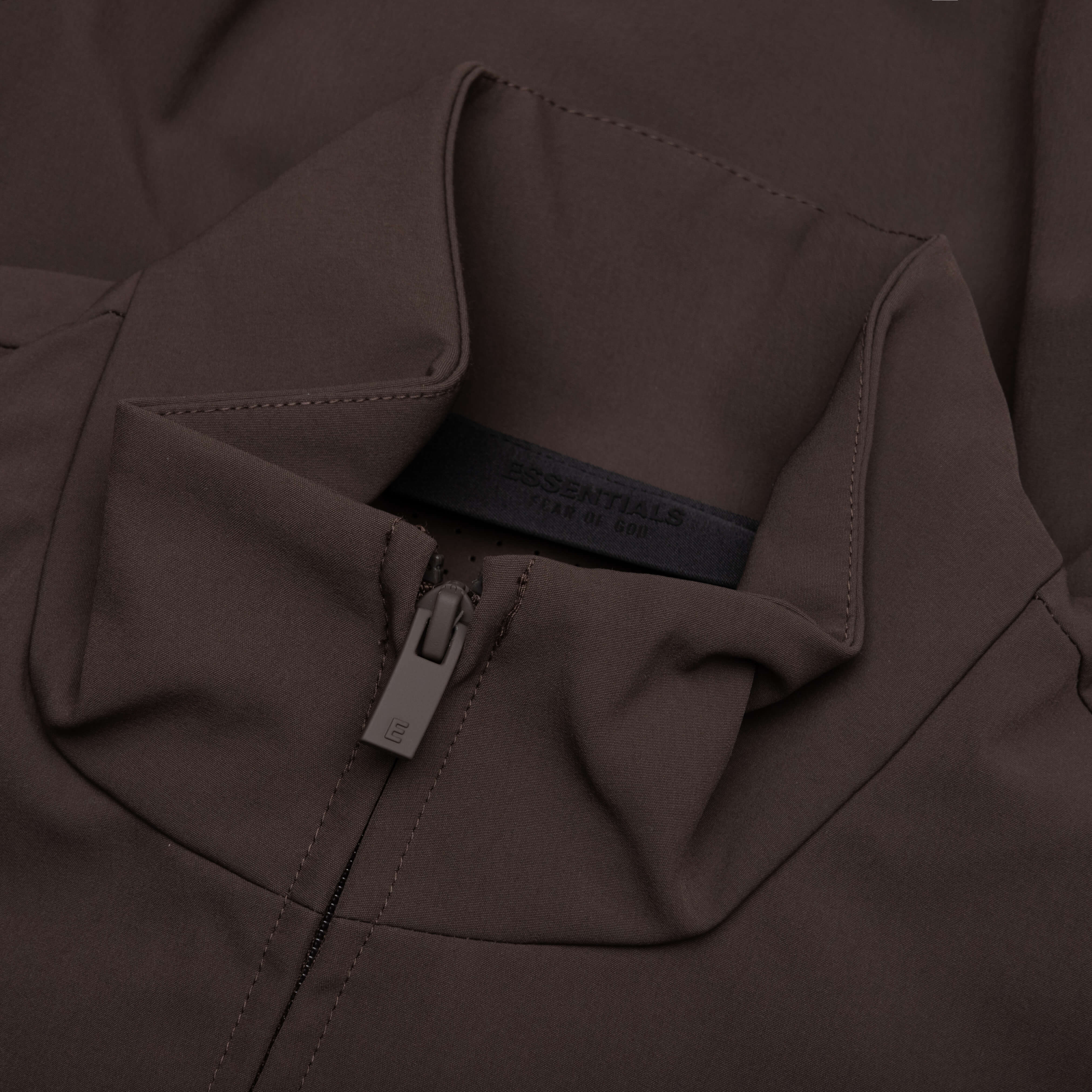 Bonded Nylon Bomber Jacket - Brown - Image 3