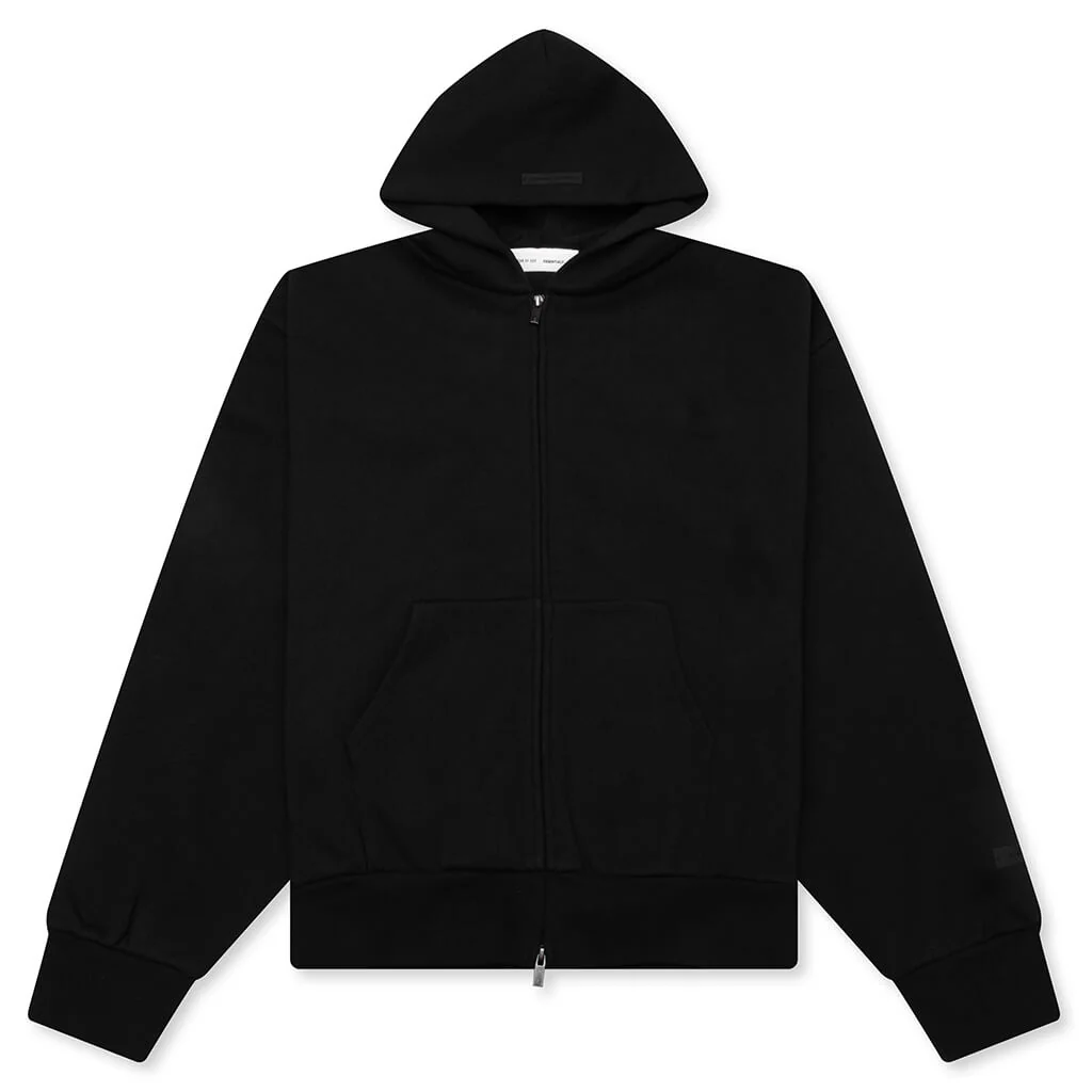 Classic Fleece Zip-Up Hoodie - Jet Black