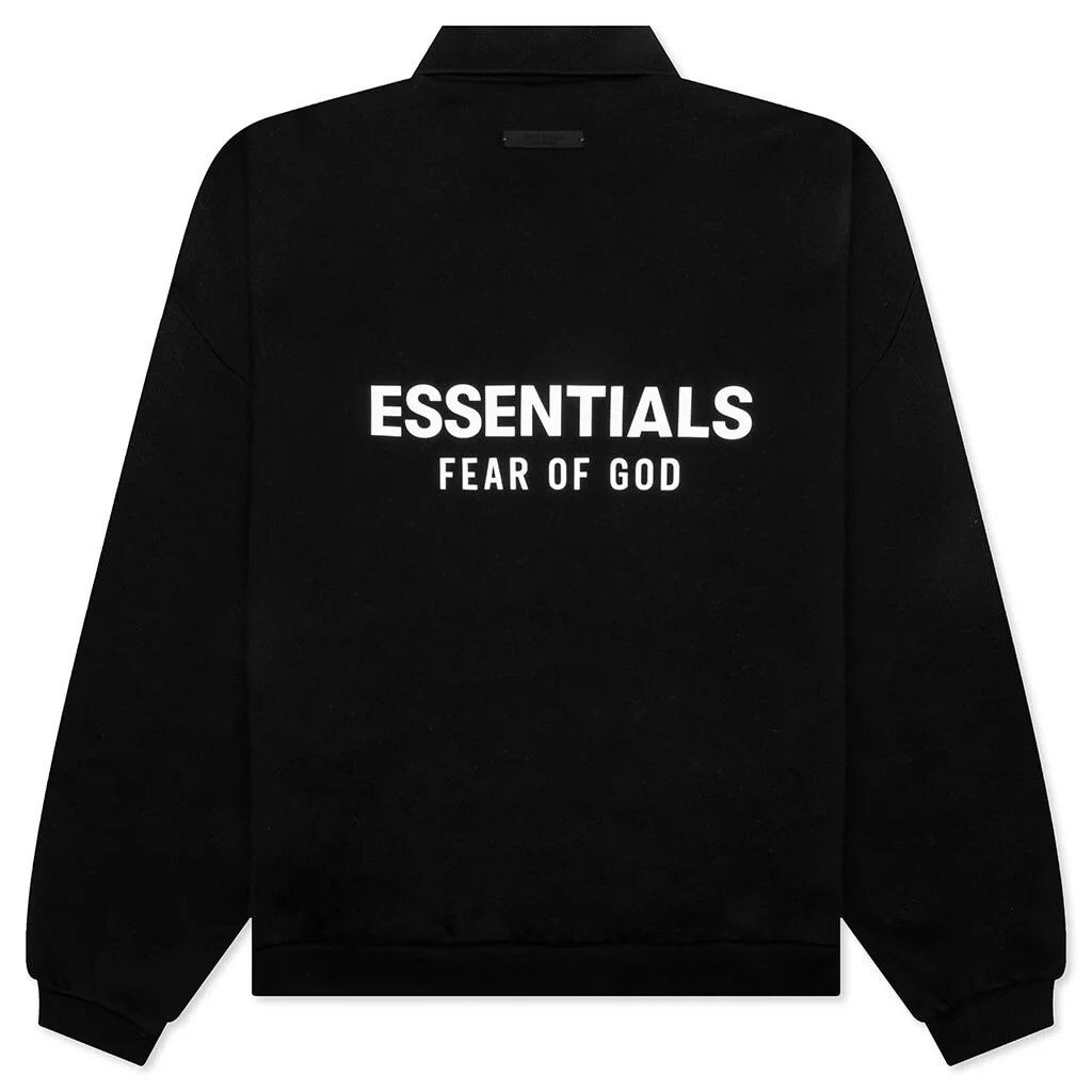 Fleece Polo - Black - Image 2