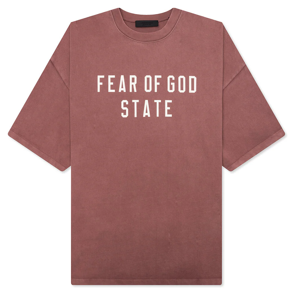 Heavy Crewneck Tee - Crimson