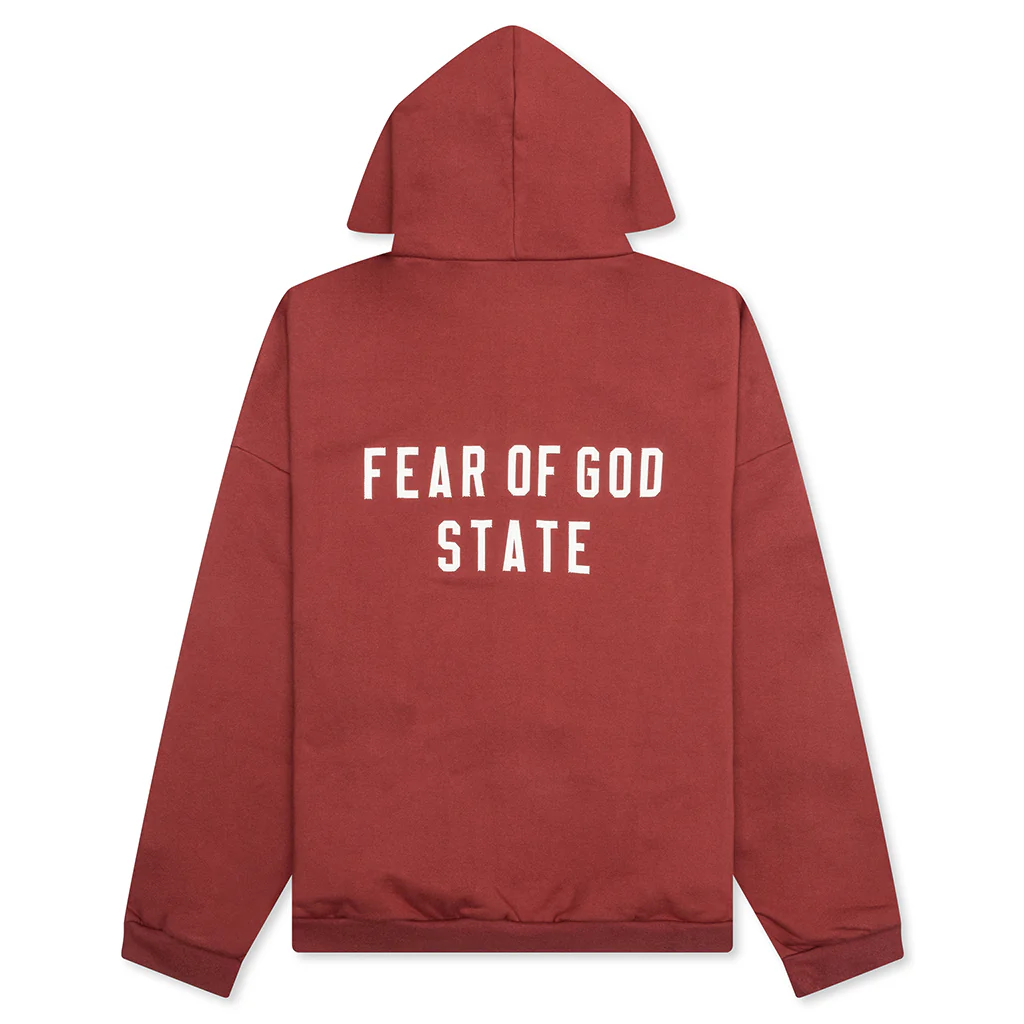 Heavy Fleece Fullzip Hoodie - Crimson - Image 2