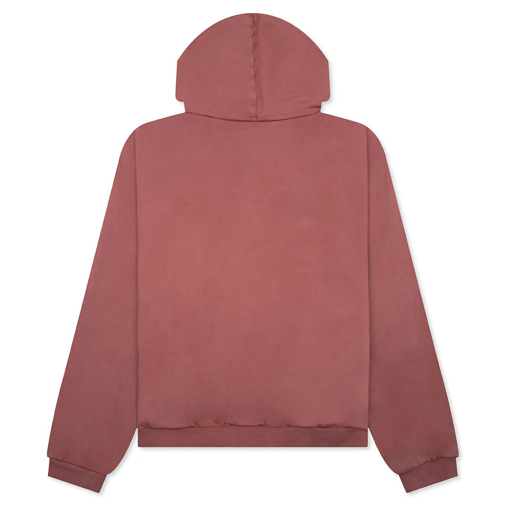 Heavy Fleece Hoodie - Crimson - Image 2