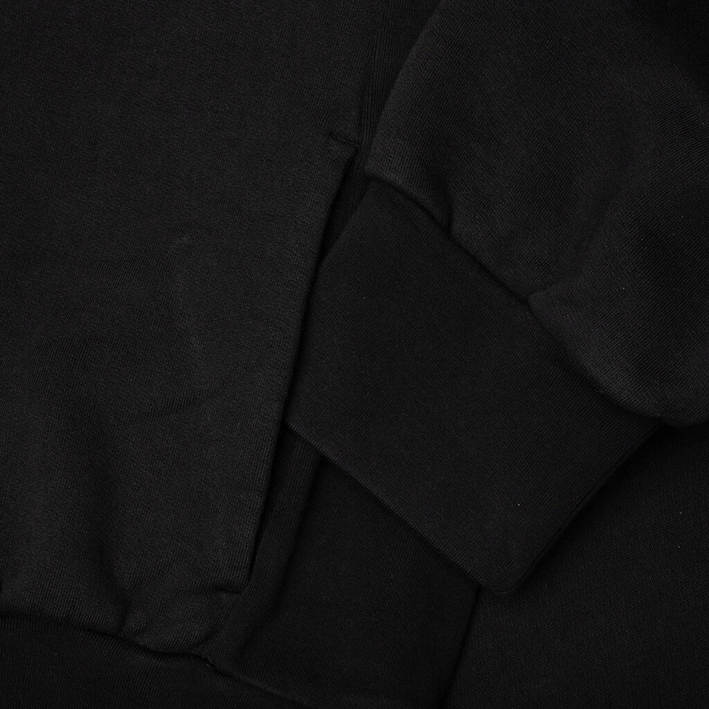 Heavy Fleece Vintage Shrunken Hoodie - Black - Image 4