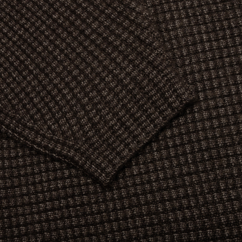Heavy Waffle Cardigan - Brown - Image 3
