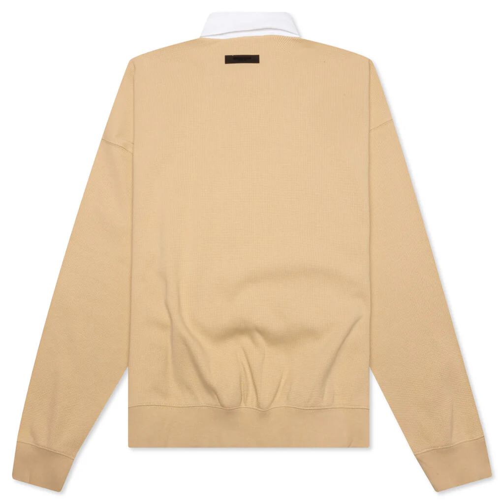 Waffle Henley Rugby - Sand - Image 2