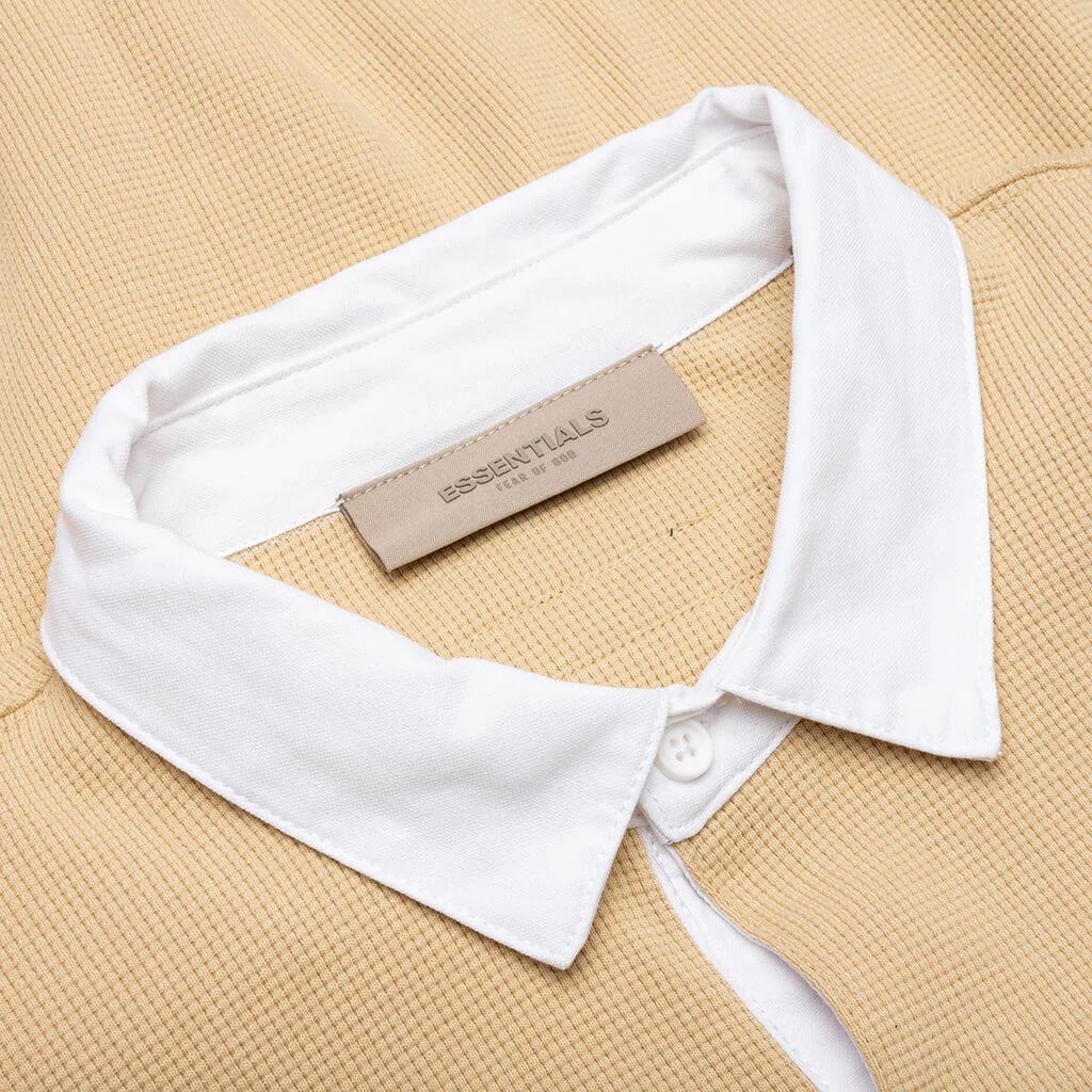Waffle Henley Rugby - Sand - Image 4