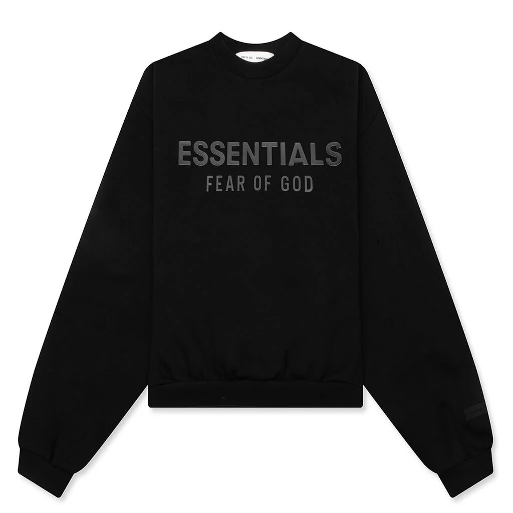 Kid's Fleece Crewneck - Jet Black