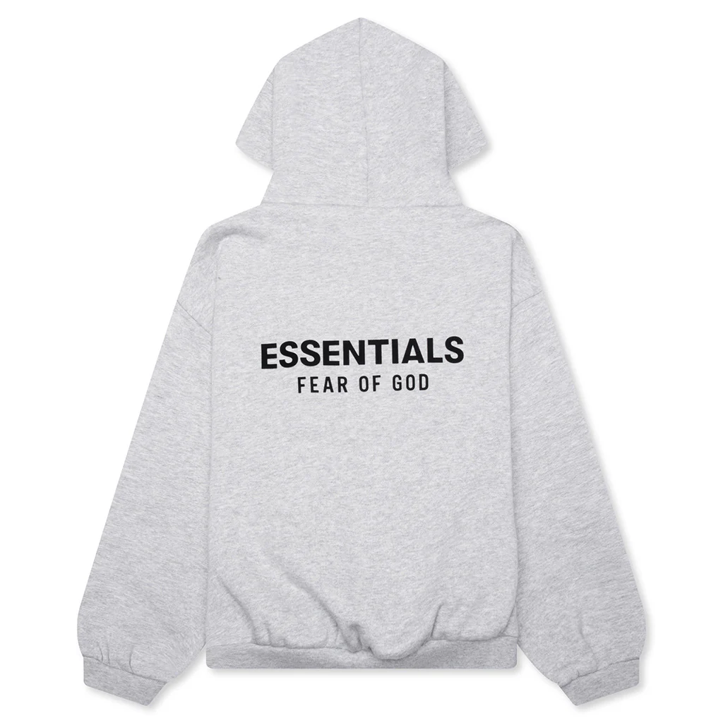 Kid's Fleece Hoodie - Light Heather Gray - Image 2