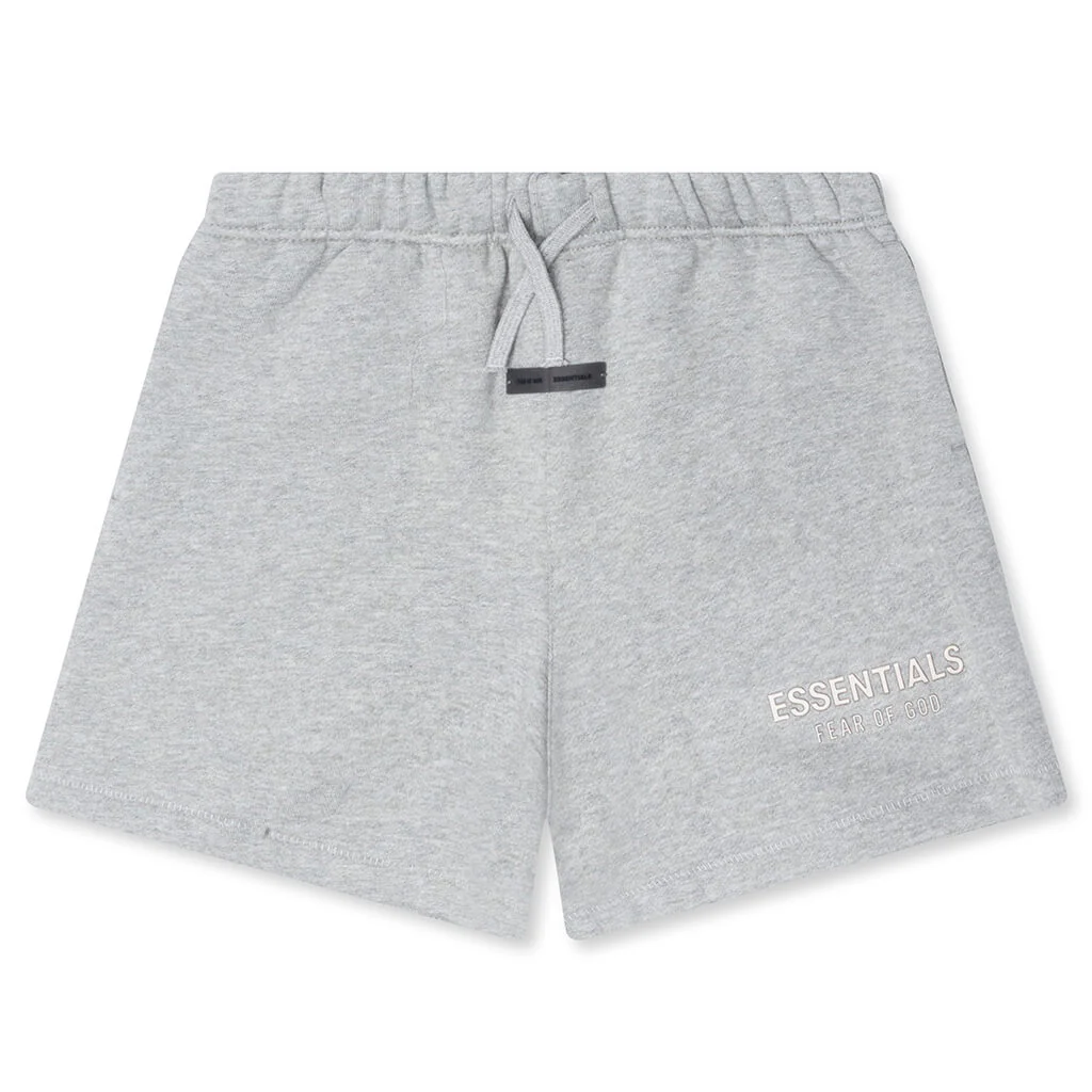 Kid's Fleece Soccer Short - Concrete Heather