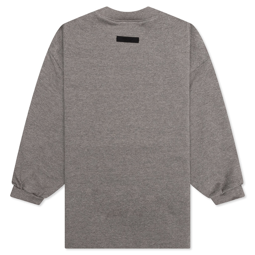 Kid's Heavy Long Sleeve Tee - Heather Gray - Image 2