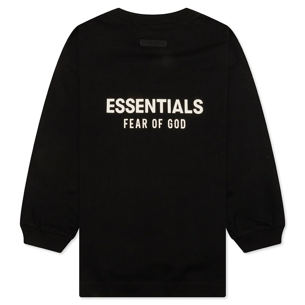 Kid's Jersey Long Sleeve Tee - Black - Image 2
