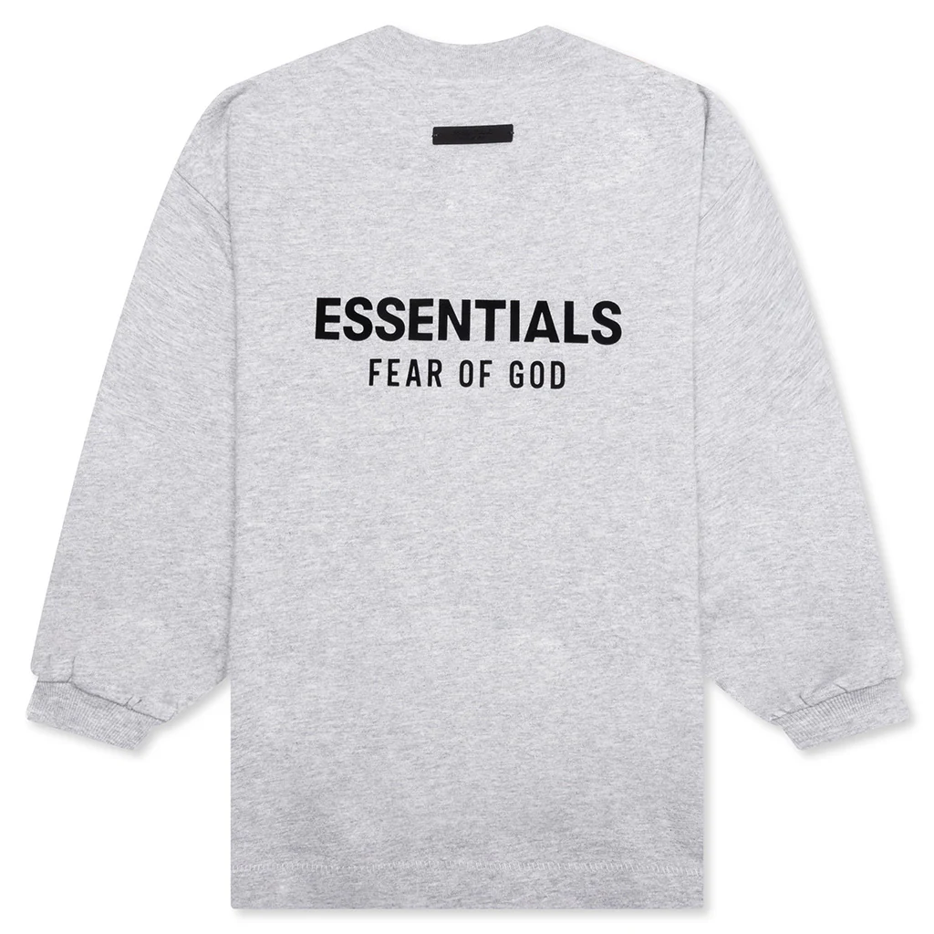 Kid's Jersey Long Sleeve Tee - Light Heather Gray - Image 2