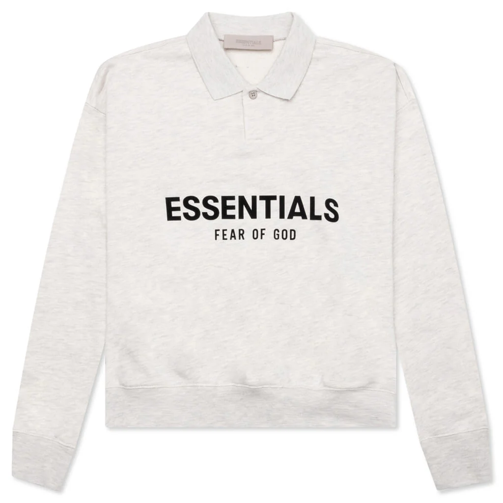 Kid's Core L/S Polo - Light Oatmeal
