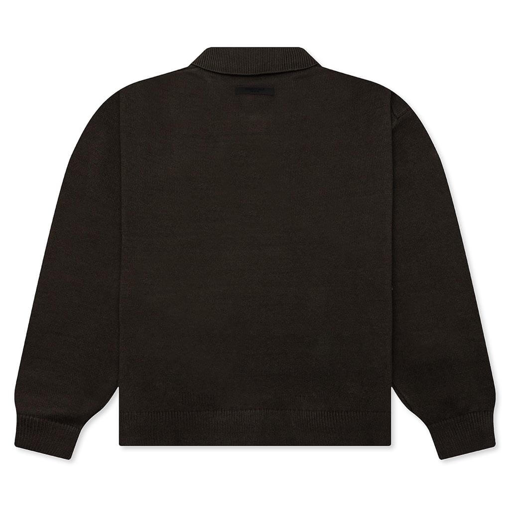 Knit L/S Polo - Off Black - Image 2