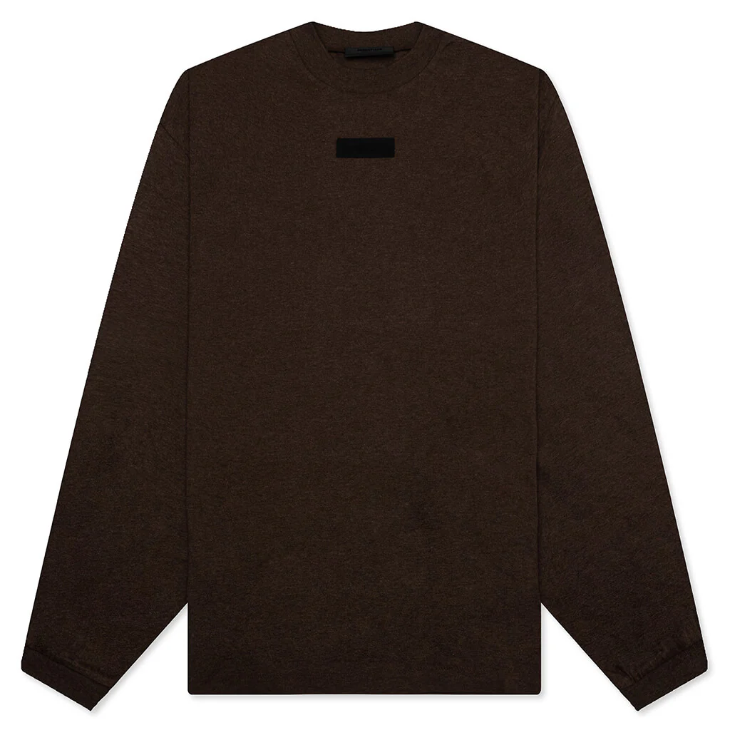 Essentials L/S Tee - Heather Wood