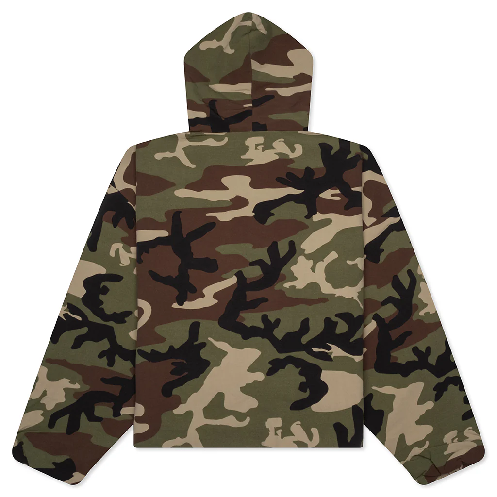 Military Nylon Hooded Anorak - Woodland Camo - Image 2