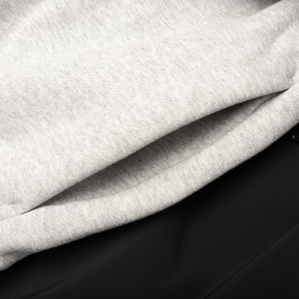 Nylon Fleece Hooded Sweater - Light Heather Grey/Jet Black - Image 5