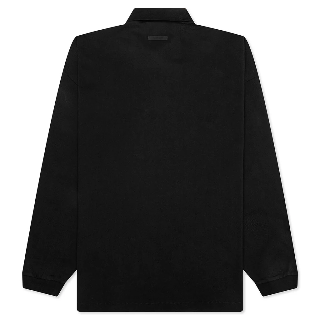 Pique L/S Polo - Black - Image 2