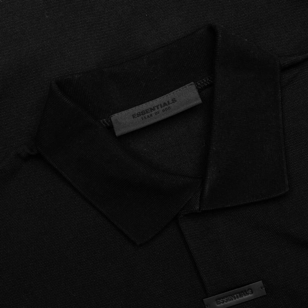 Pique L/S Polo - Black - Image 3