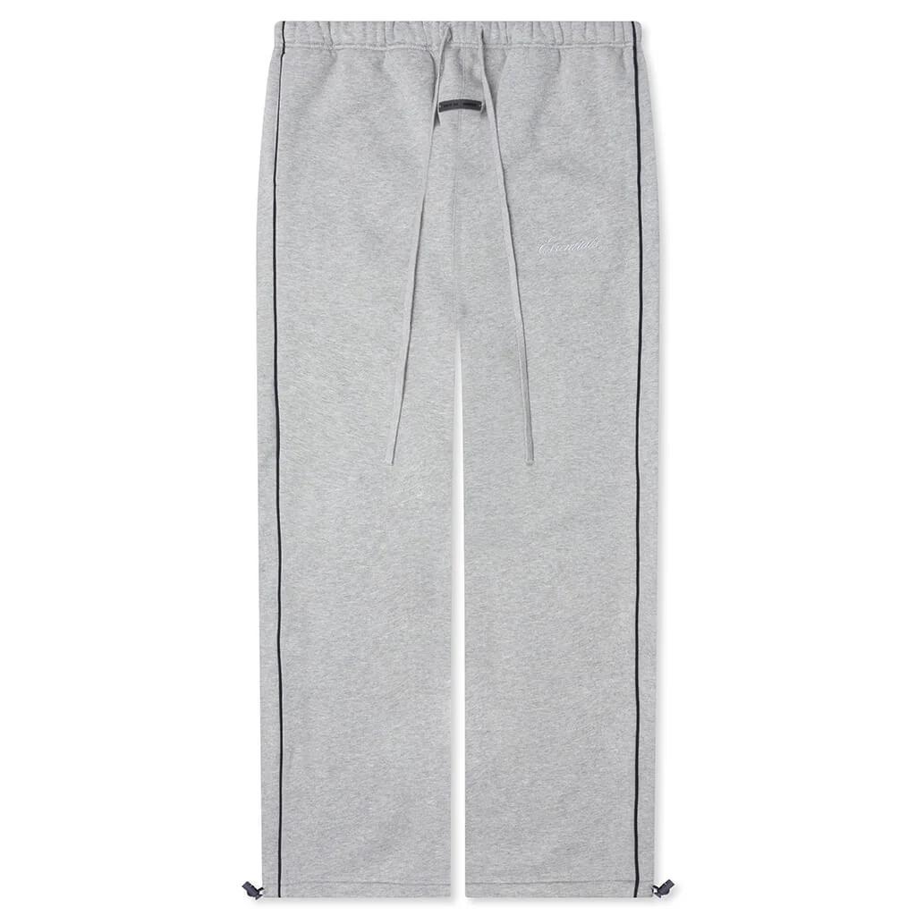 Relaxed Fleece Sweatpant With Piping - Concrete Heather/Black