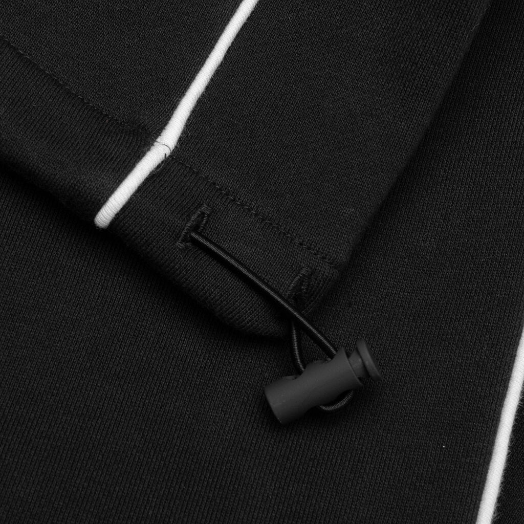 Relaxed Fleece Sweatpant With Piping - Jet Black/Cloud White - Image 5