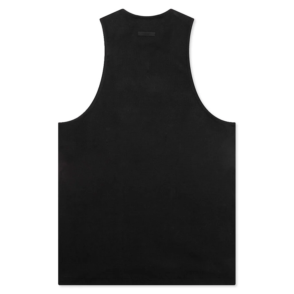 Ribbed Tank - Black - Image 2