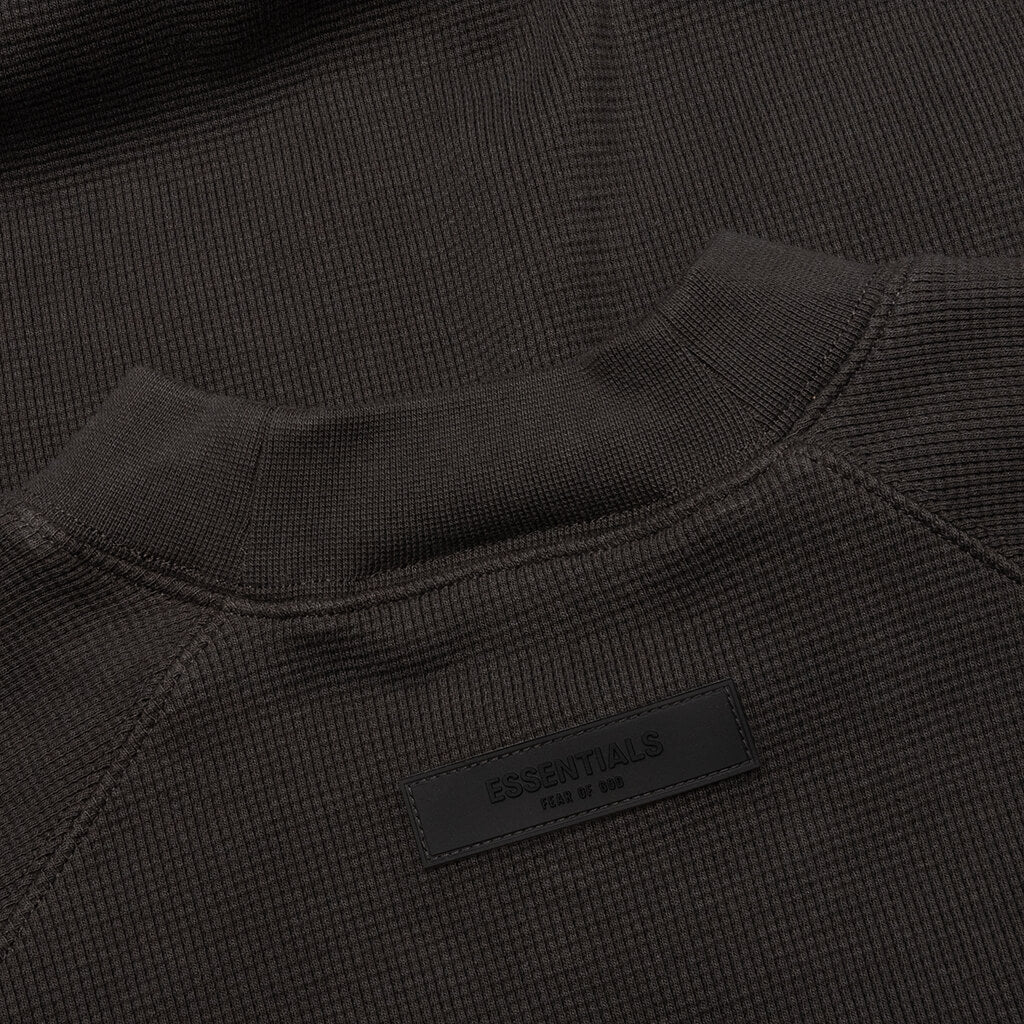 S/S Waffle Sweatshirt - Off Black - Image 3