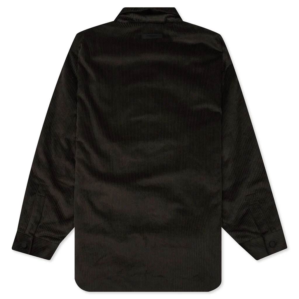 Corduroy Shirt Jacket - Off Black - Image 2