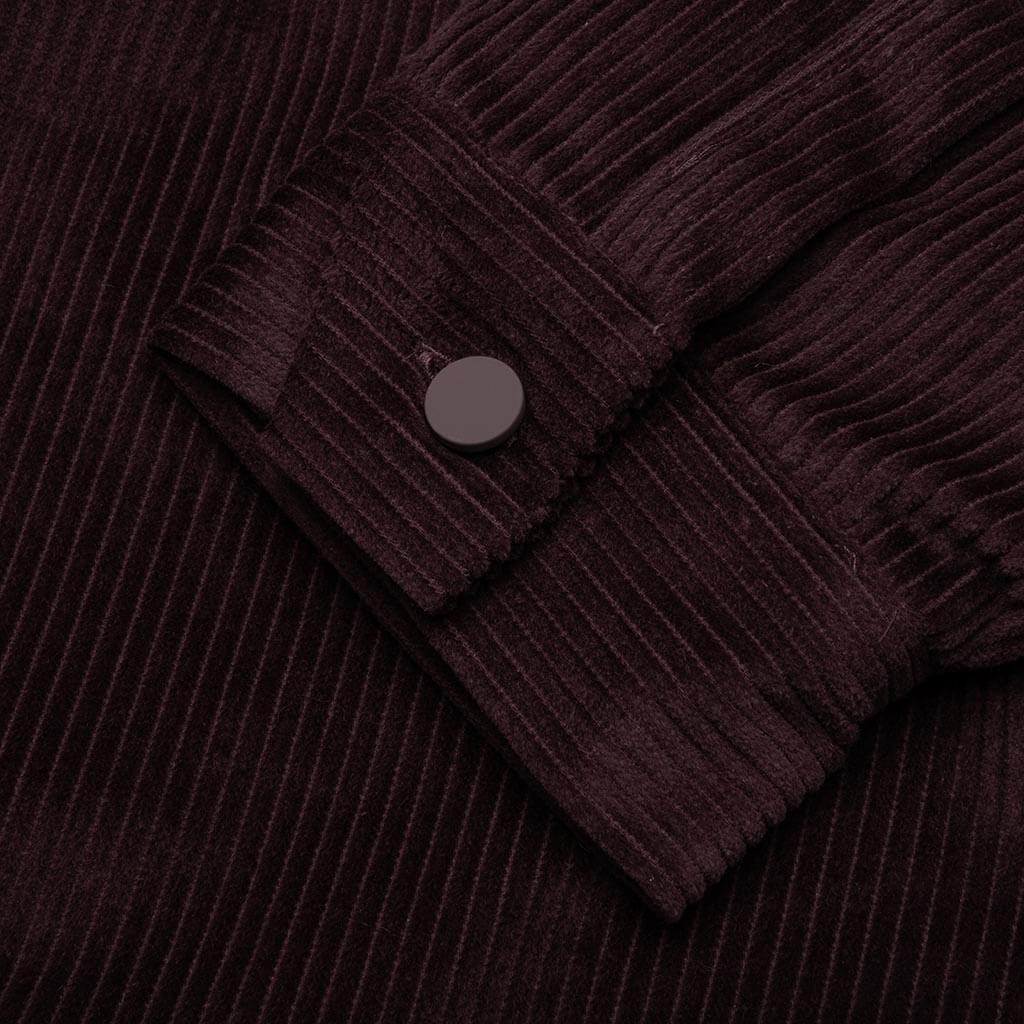 Corduroy Shirt Jacket - Plum - Image 5
