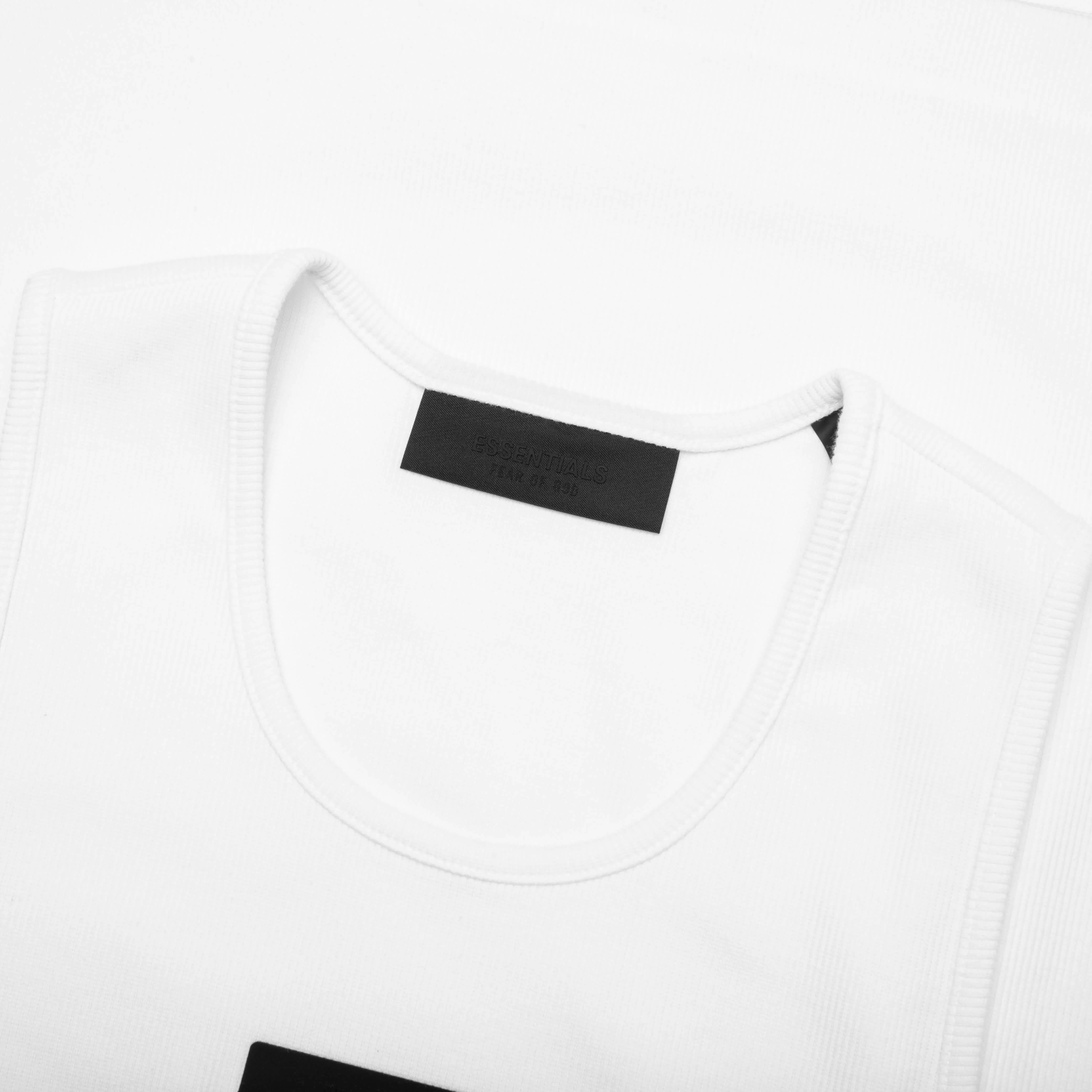 Essentials Ribbed Tank Top - White - Image 3